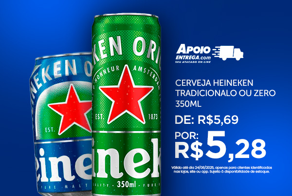 Cerveja Heineken Tradicional 350ml até 24/08